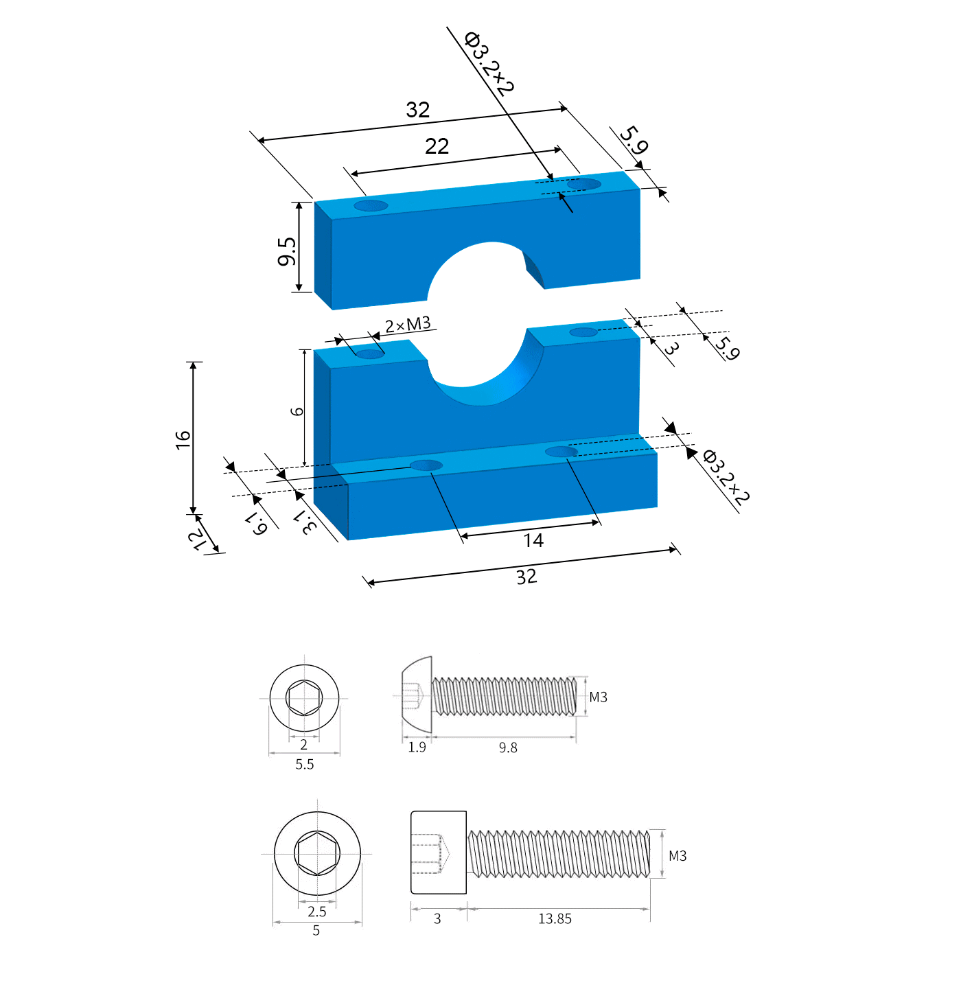 Adaptateur Hotend V6 pour imprimantes 3D Creality Ender-3 Ender-5 CR-10 – Image 5