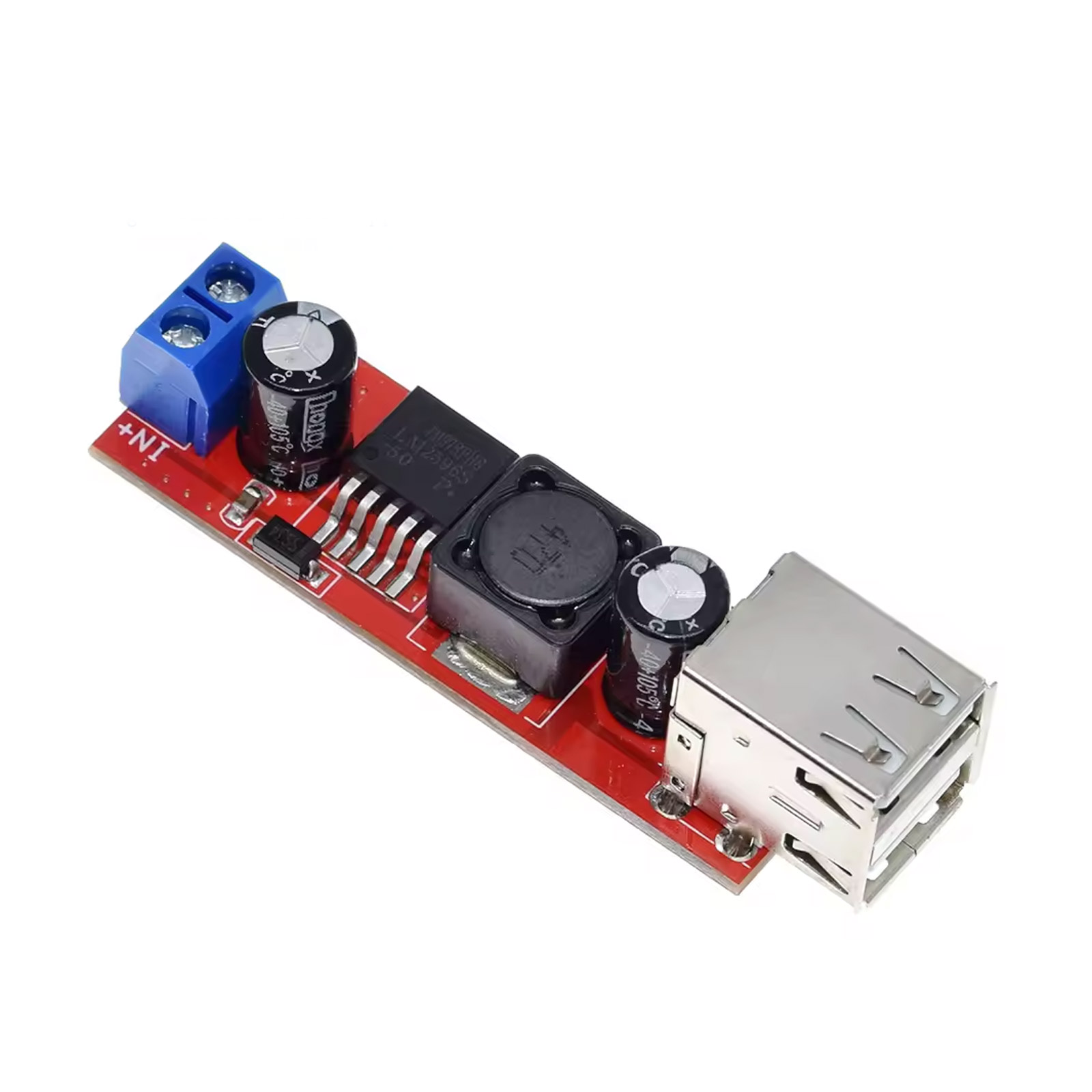 Régulateur abaisseur LM2596 DC-DC 6–40 V vers 5 V – 3 A avec double USB
