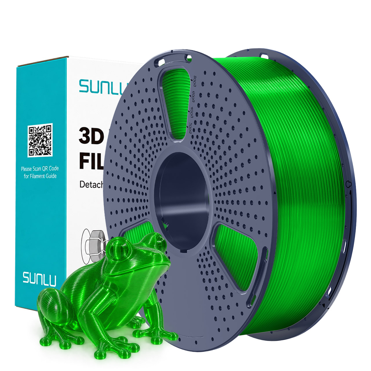 Filament PETG Sunlu Vert transparent 1,75 mm 1 kg