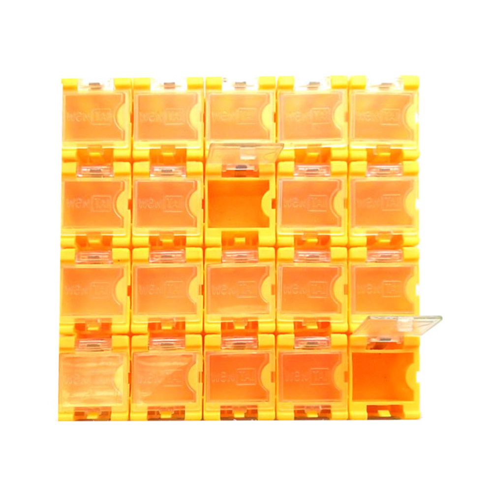 20x Boîte de rangement (vide) pour composants CMS - orange