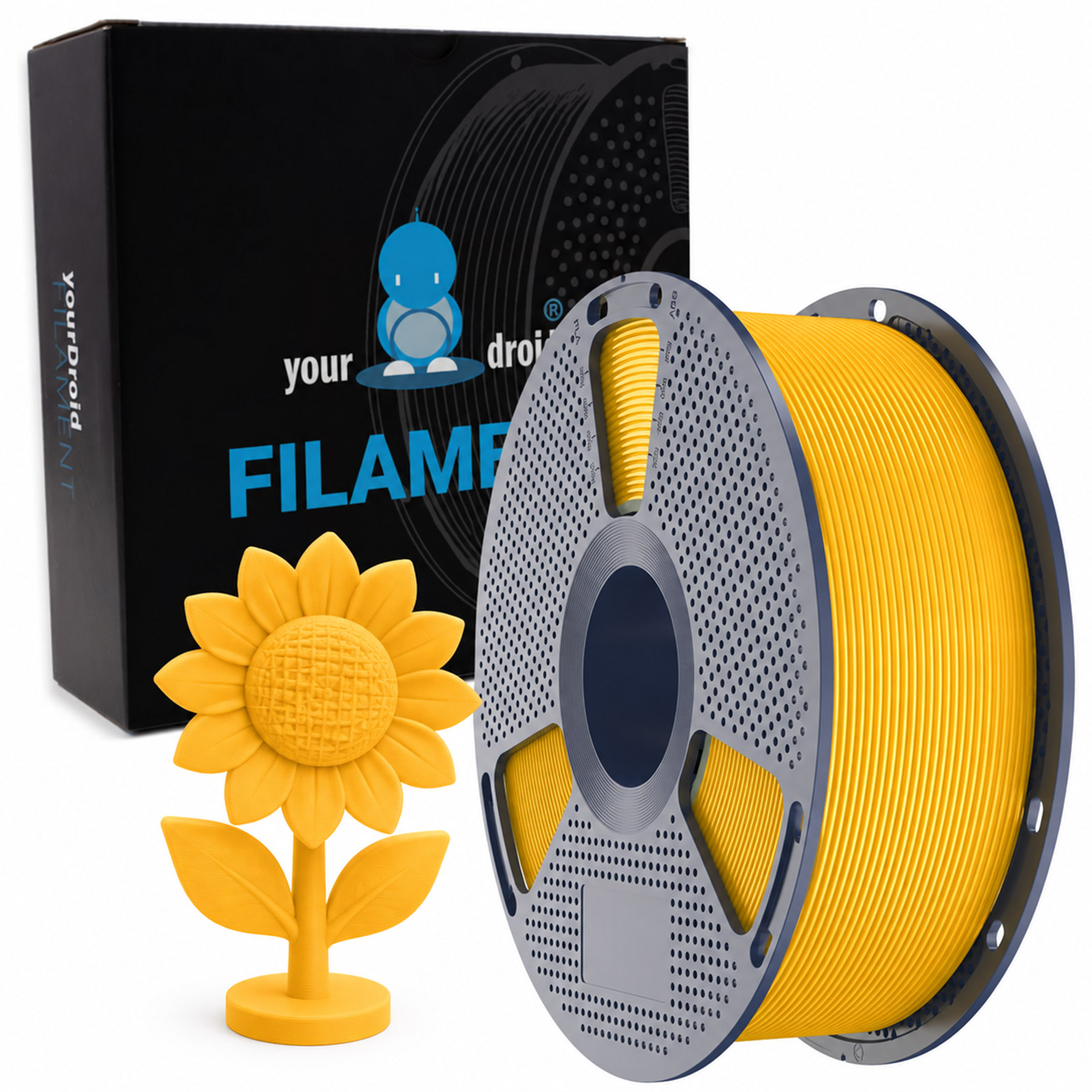 Filament yourDroid PLA+ Jaune fluorescent 1,75 mm 1 kg