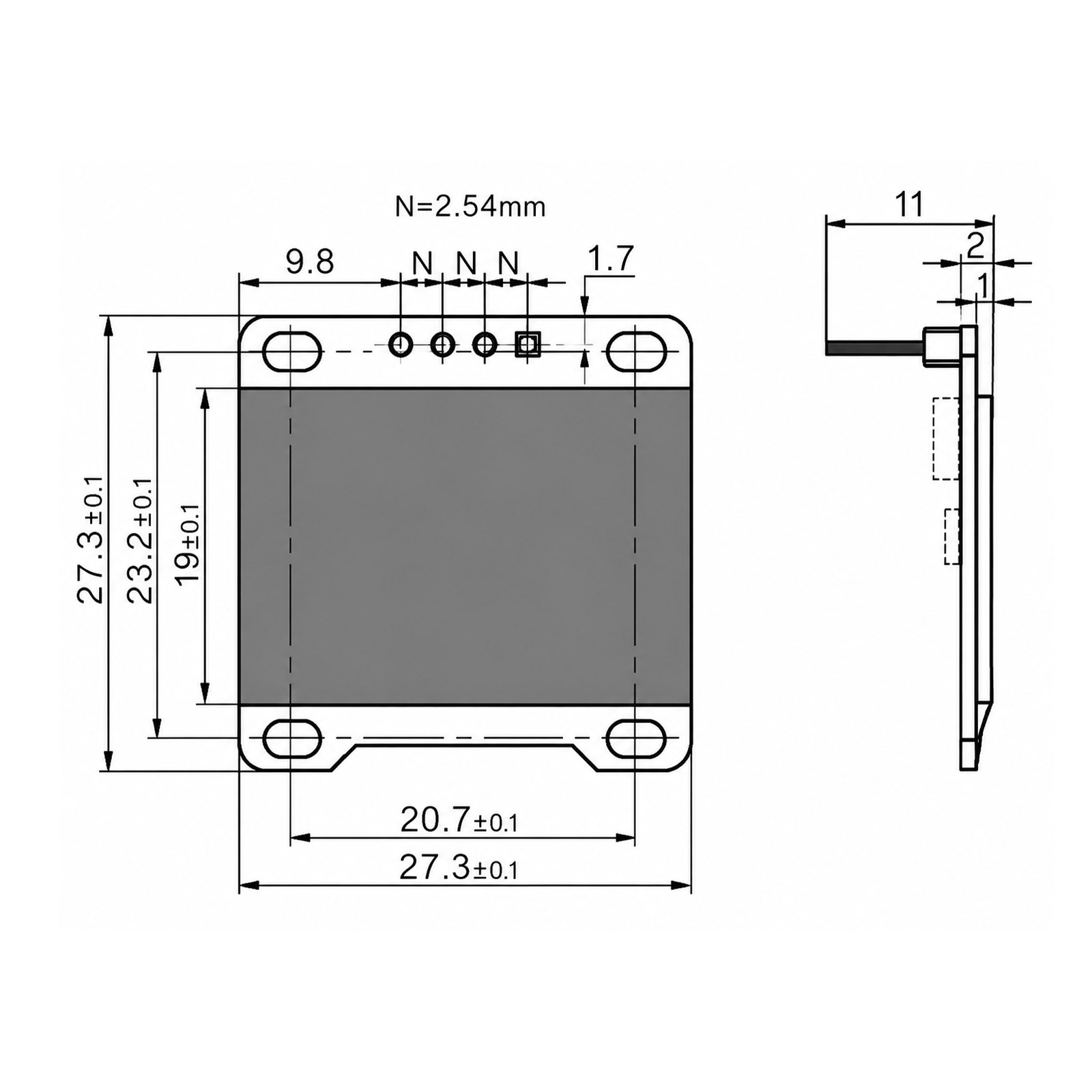 Écran OLED 0.96" blanc I2C/IIC/TWI 128x64 pixels pour Arduino