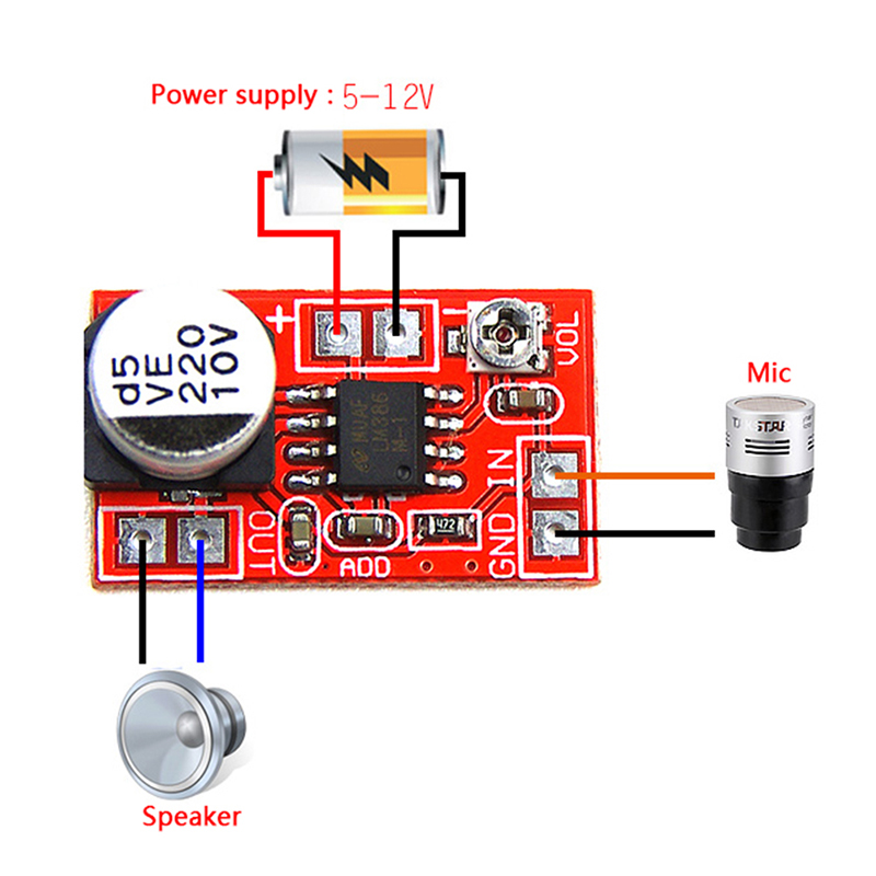 Module amplificateur de microphone mini DC 5-12V – Image 4