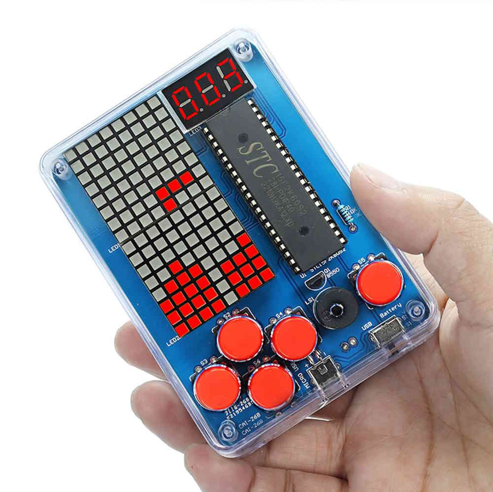 Kit console portable rétro mini à souder (Rouge)