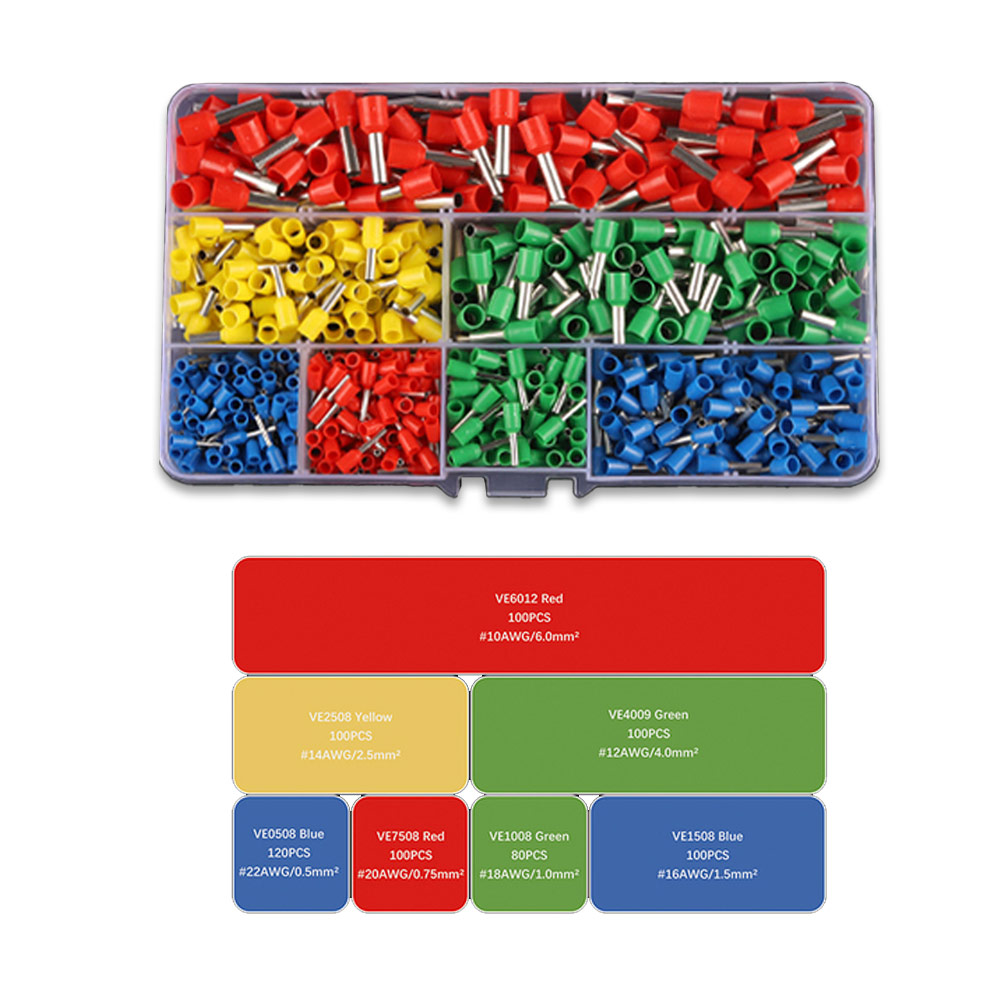 Kit de cosses à sertir isolées assortiment 700 pièces pour câbles 0,5 mm - 10 mm² – Image 3