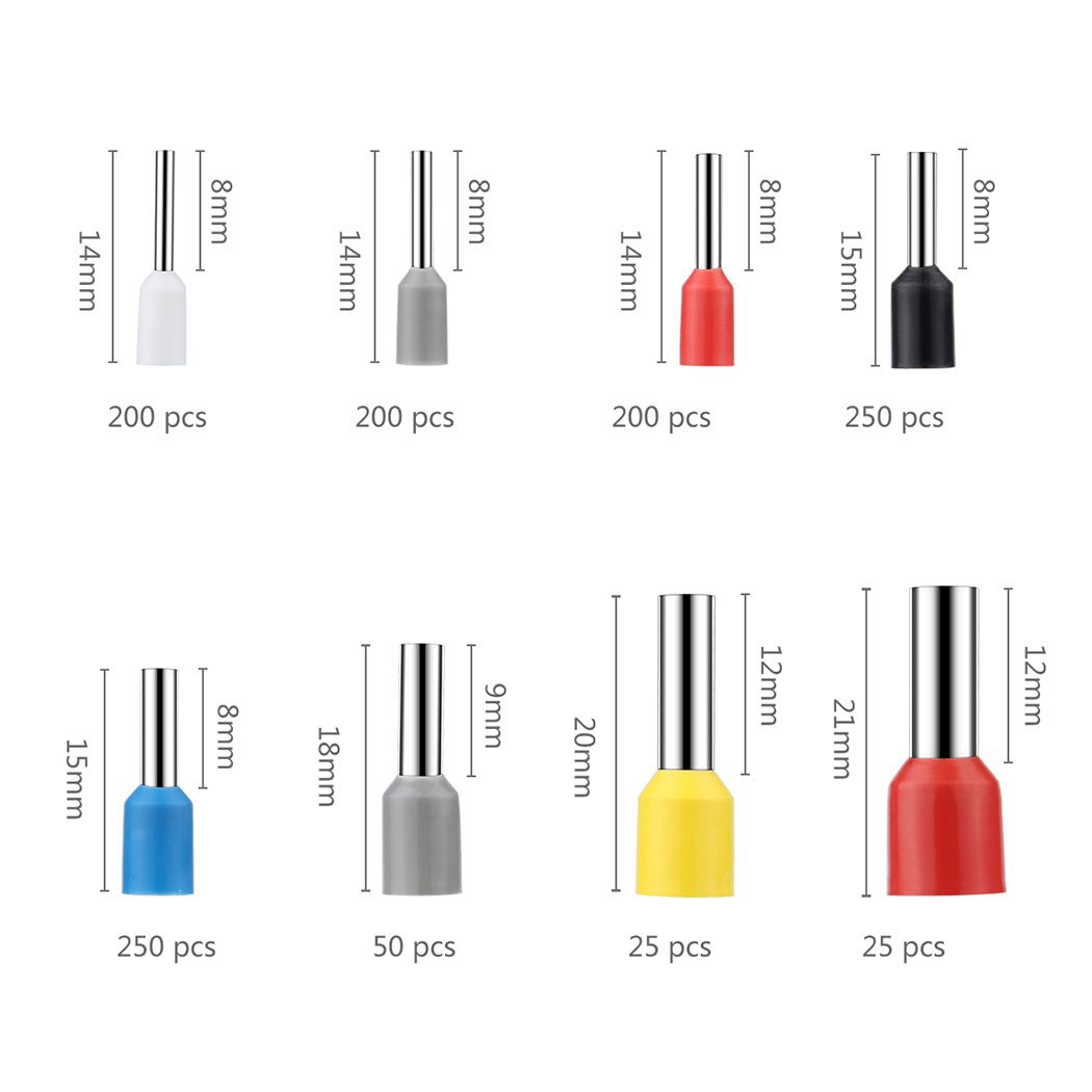 Kit de cosses à sertir isolées assortiment 1200 pièces codes couleur allemands 0,5 mm² - 10 mm² – Image 4