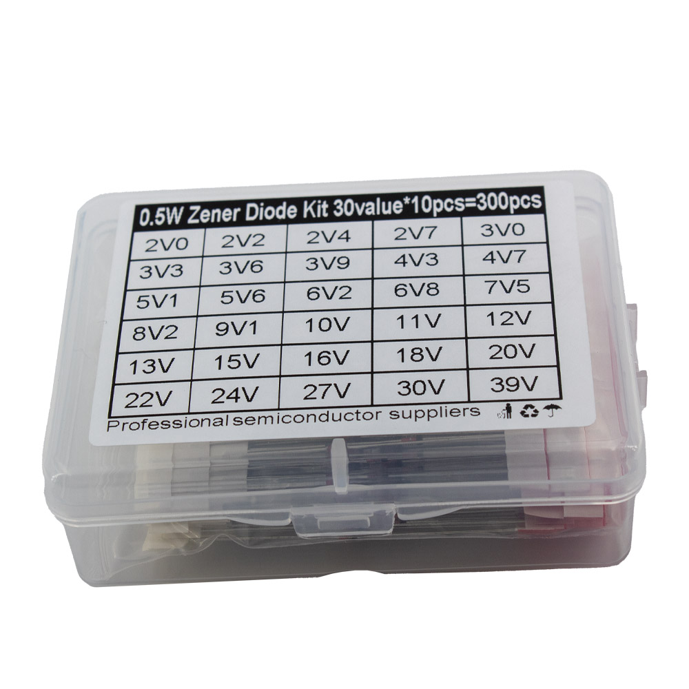 Kit de diodes Zener 300 pièces 30 valeurs 0,5W 2V0-39V – Image 3