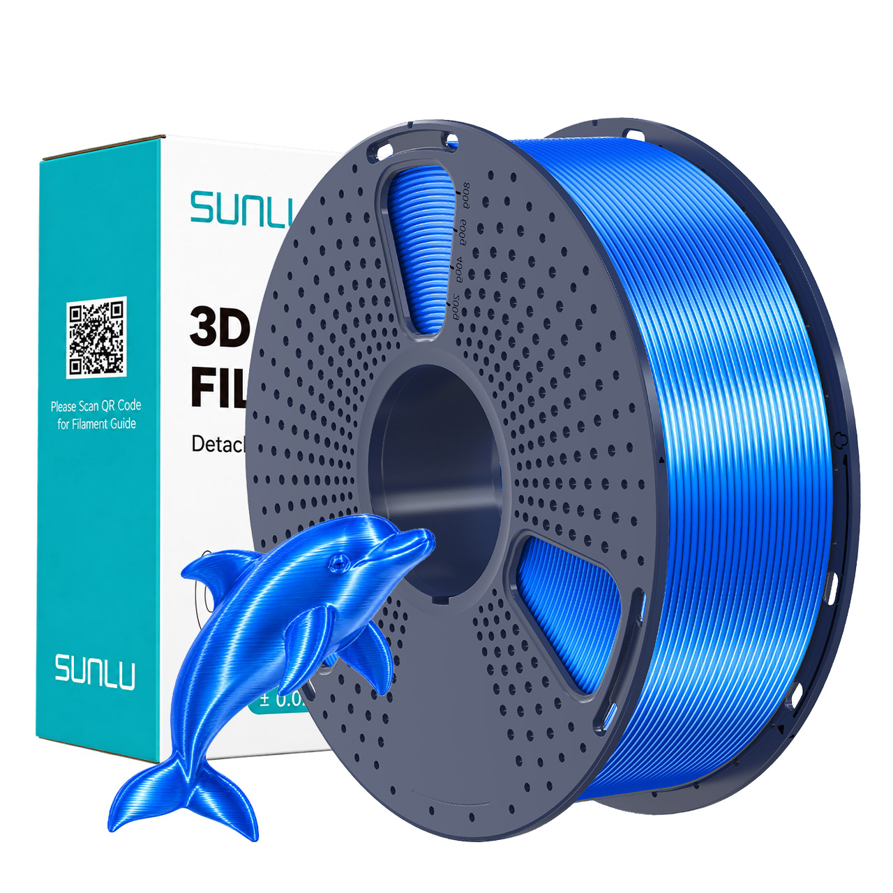 Filament Sunlu Silk PLA+ Bleu 1,75 mm 1 kg
