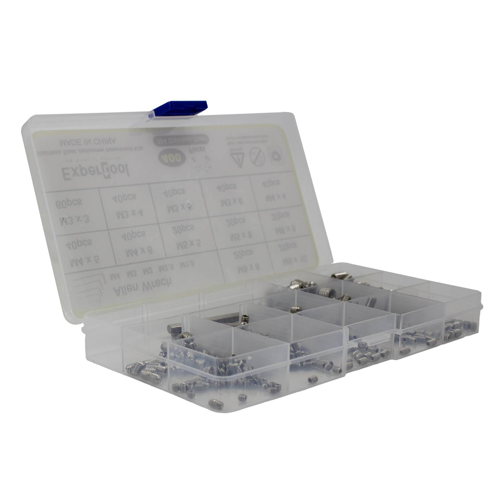 Kit de vis sans tête en acier inoxydable 400 pièces