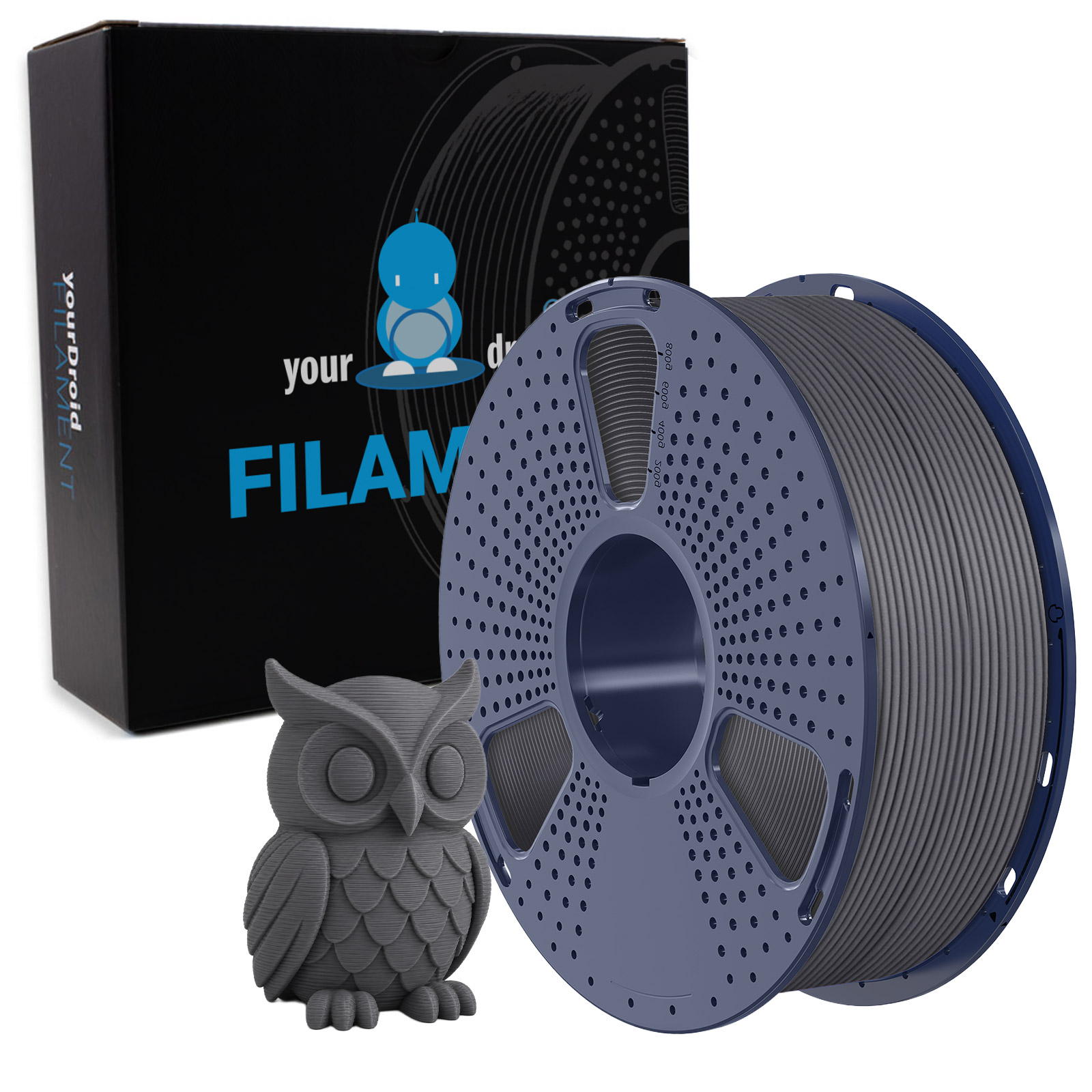 Filament PLA yourDroid Gris Mat 1,75 mm 1 kg