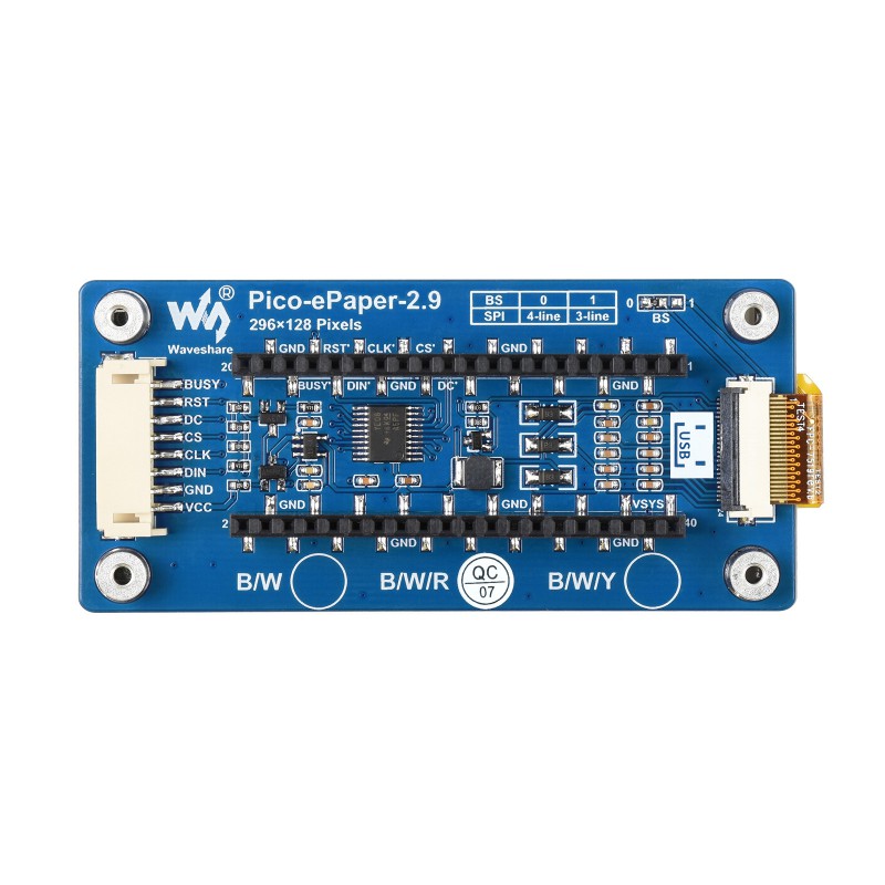 Waveshare Module d'affichage E-Paper 2,9" (B) pour Raspberry Pi Pico 3 couleurs – Image 4