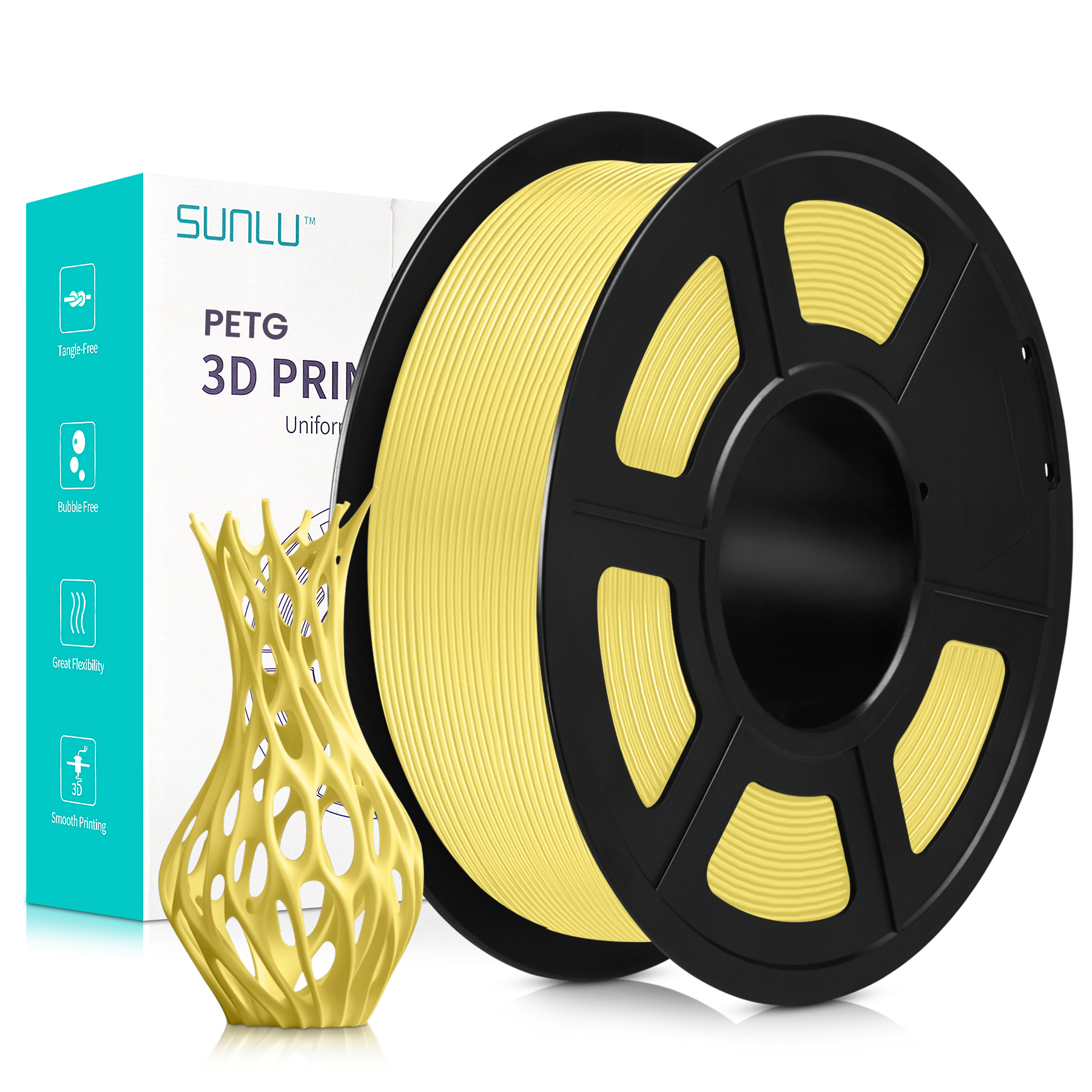 Filament PETG Sunlu Jaune Citron (Macaron) 1,75 mm 1 kg