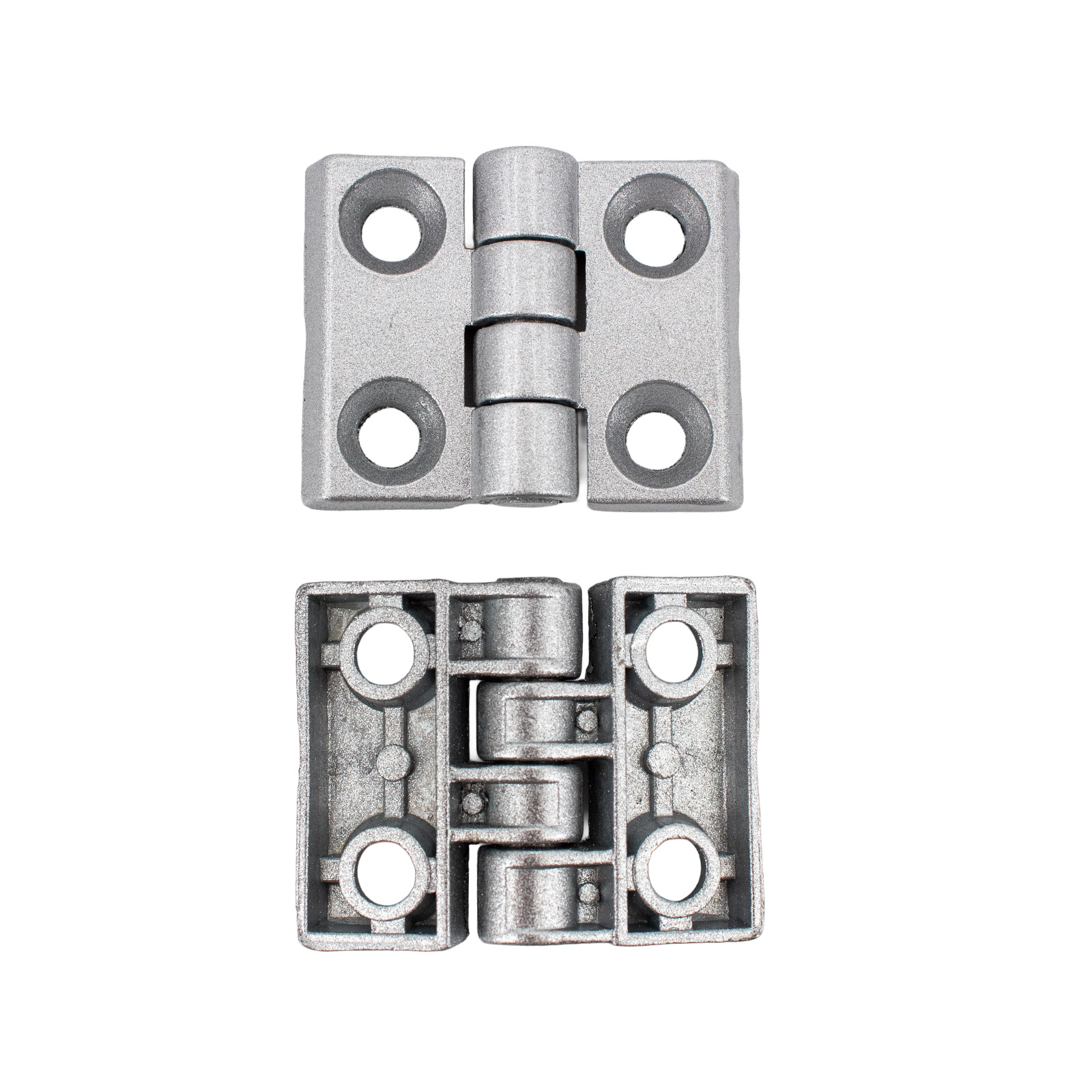 2x charnières métalliques pour profilés aluminium 3030 argent
