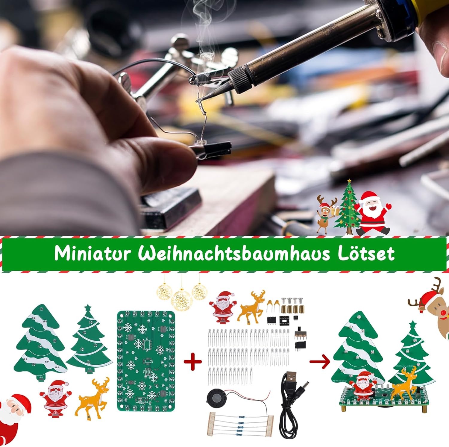 Kit sapin de Noël LED avec musique - Mini forêt de Noël – Image 3