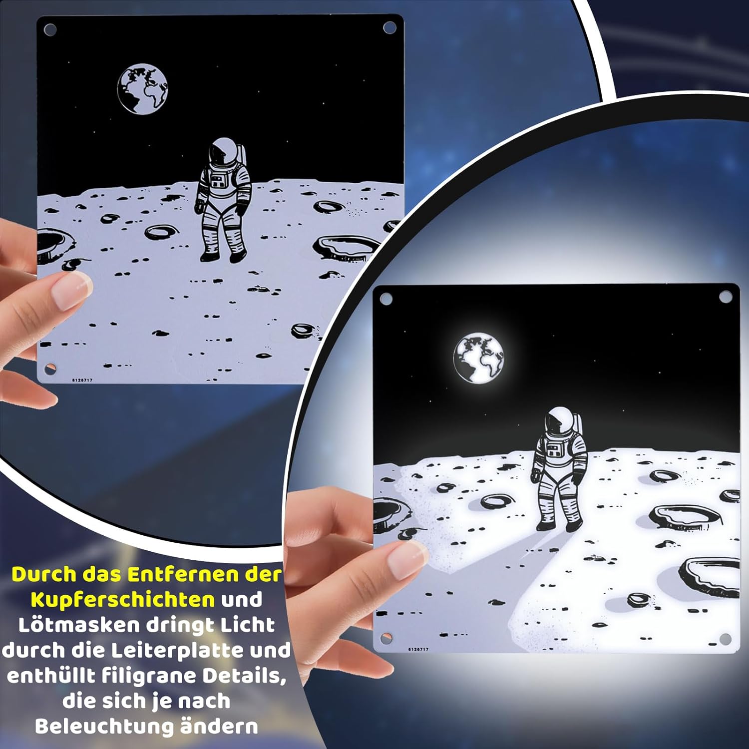 Kit lampe PCB double face avec fonction de variateur « Astronaute & Montagnes » – Image 4