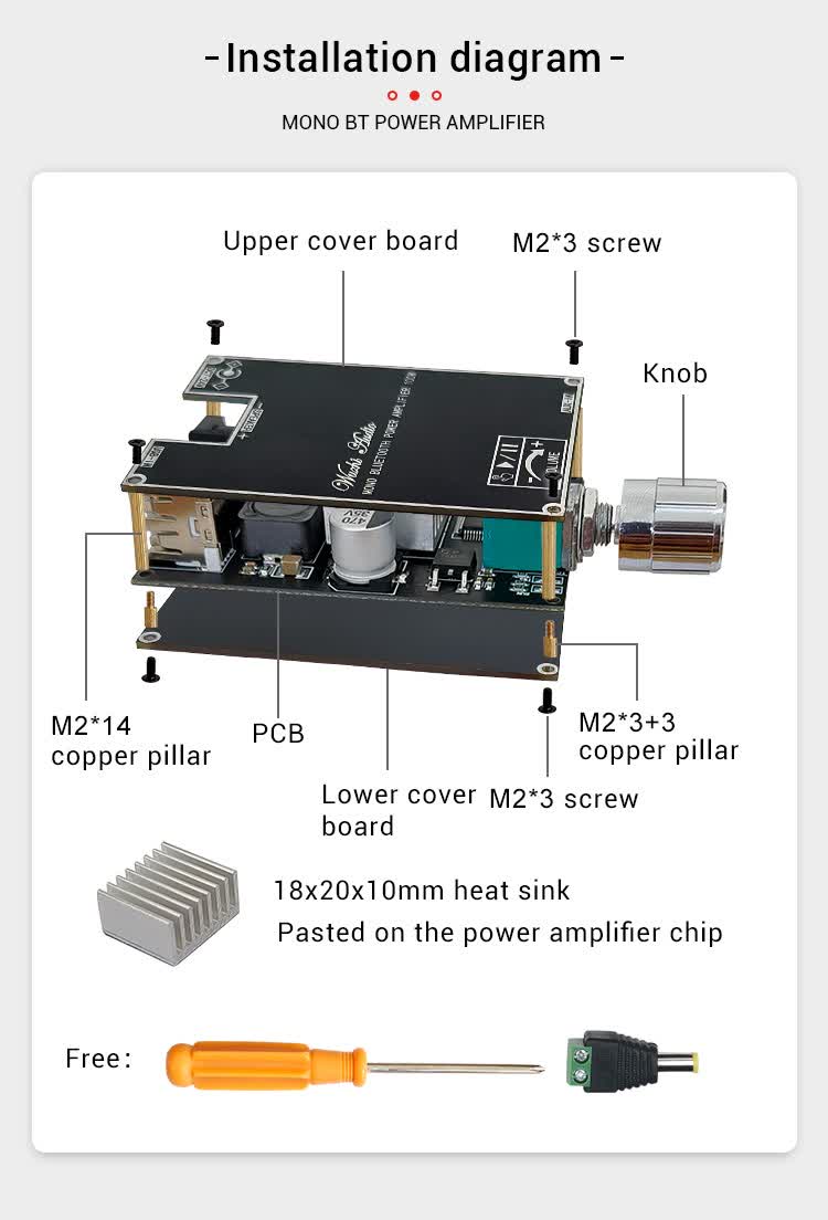Module amplificateur audio mono Bluetooth 100W ZK-1001B – Image 6