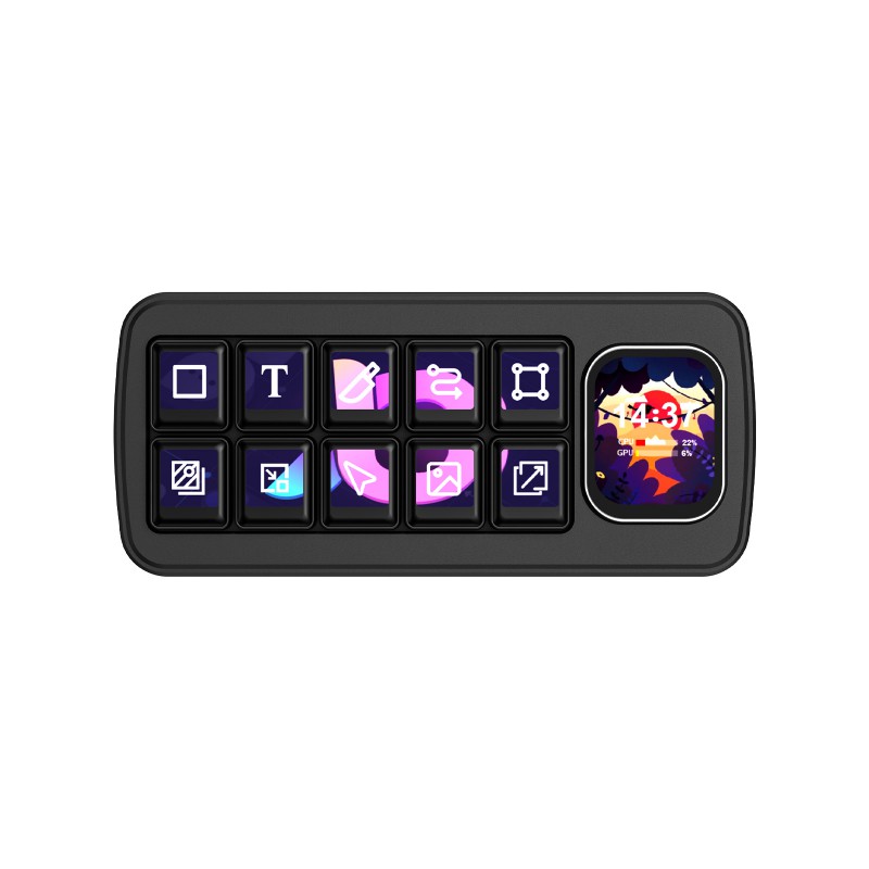 Waveshare MK10 Stream Deck contrôleur LCD à macros Noir