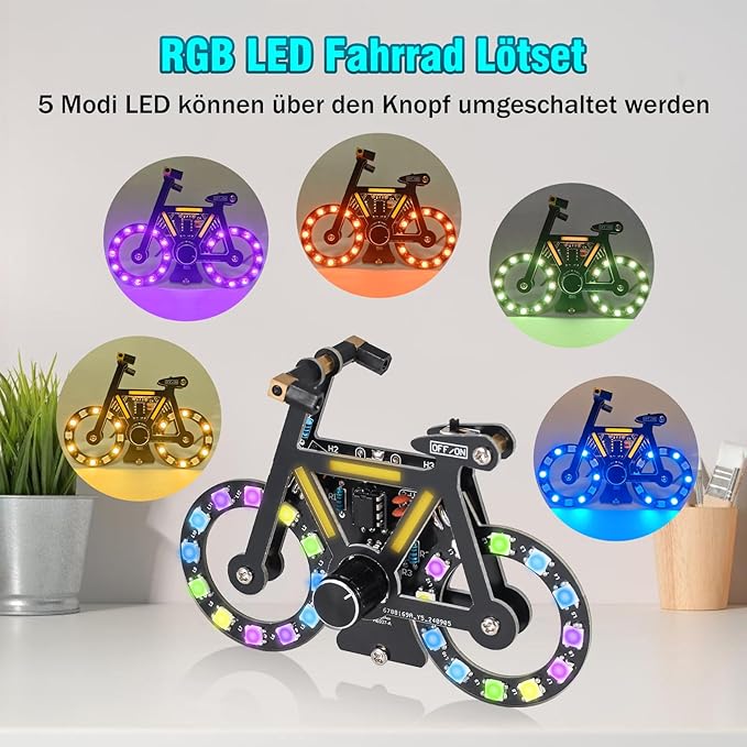 Kit vélo LED à souder avec 5 modes lumineux et potentiomètre rotatif – Image 3