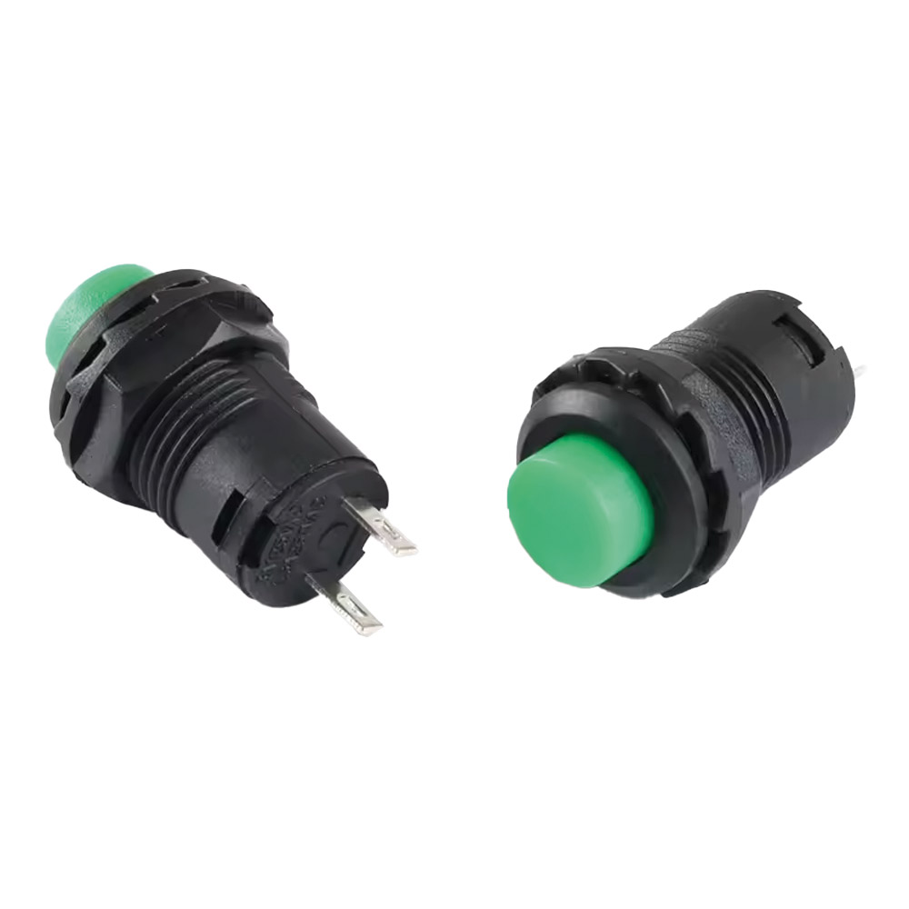 5x Interrupteurs à pression auto-maintien 12 mm DS-428 Vert – Image 2