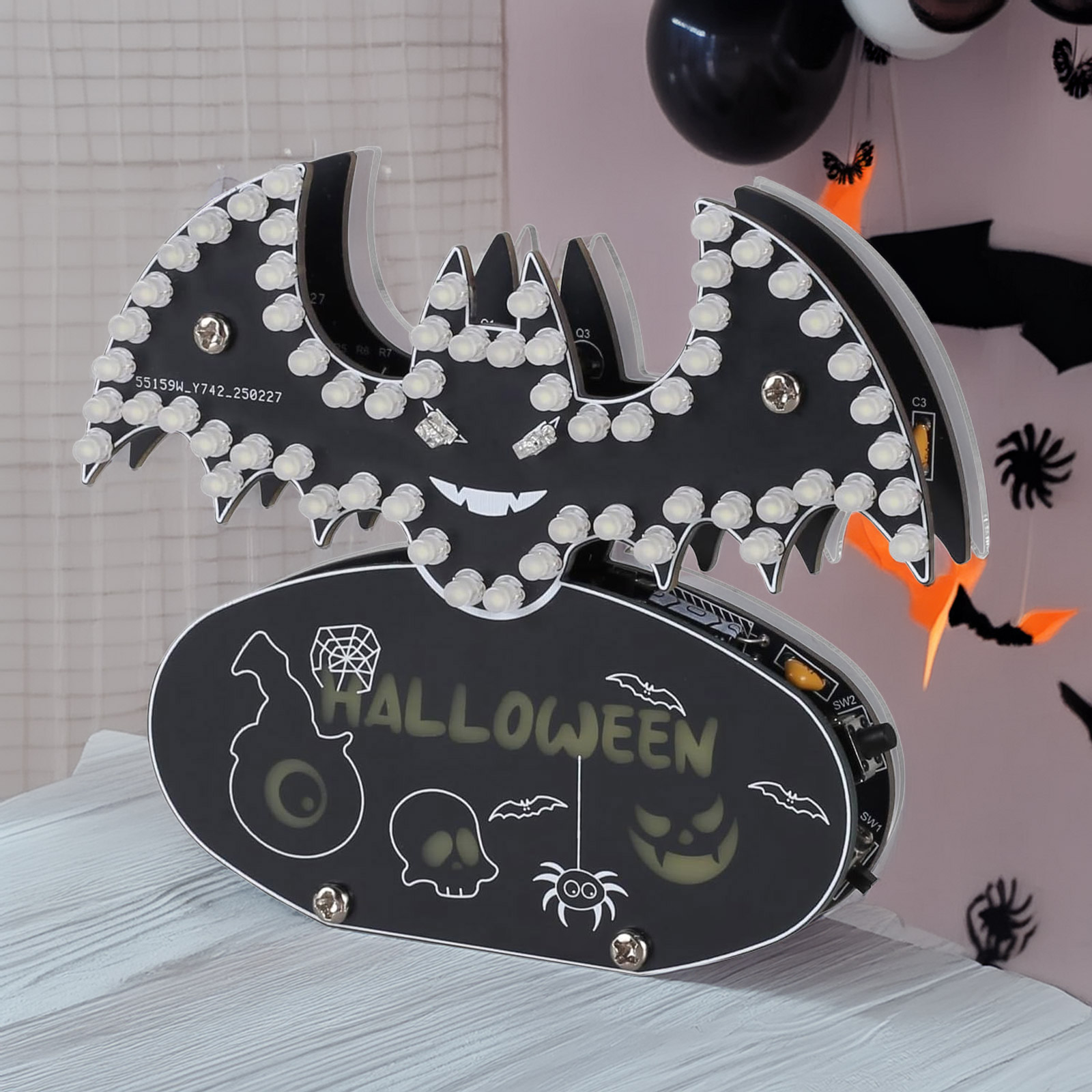 Kit Halloween LED Fledermaus avec 5 modes lumineux – Image 3