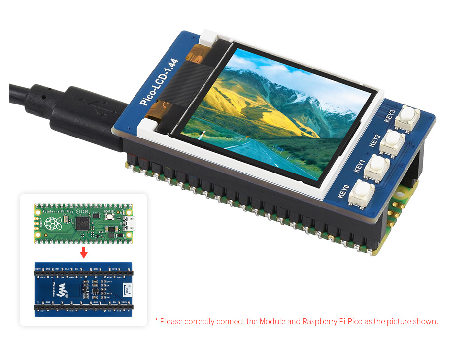 Module d'affichage LCD 1.44" Waveshare pour Raspberry Pi Pico – Image 8