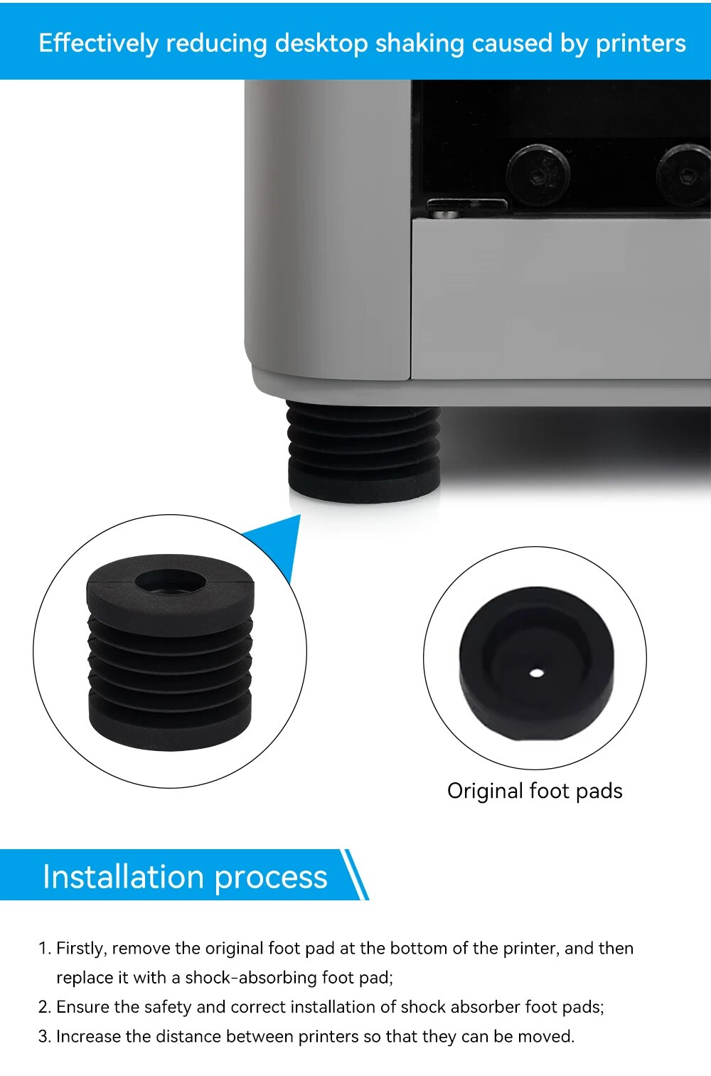 Pieds anti-vibrations pour P1P/P1S/X1/X1C (4 pièces) – Image 3