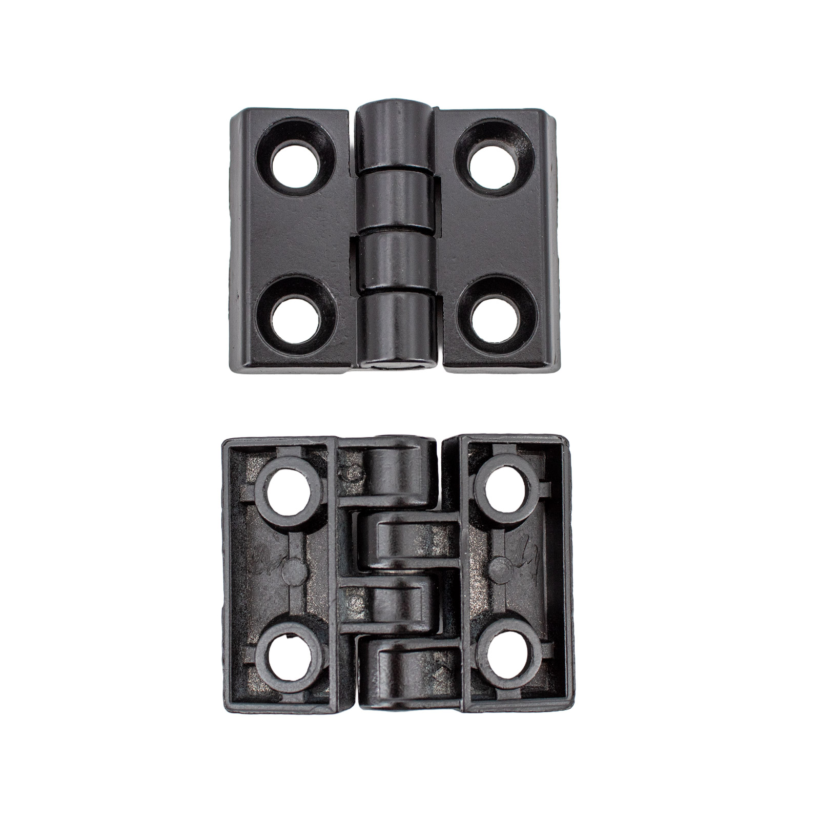 2x charnières métalliques pour profilés aluminium 3030 Noir
