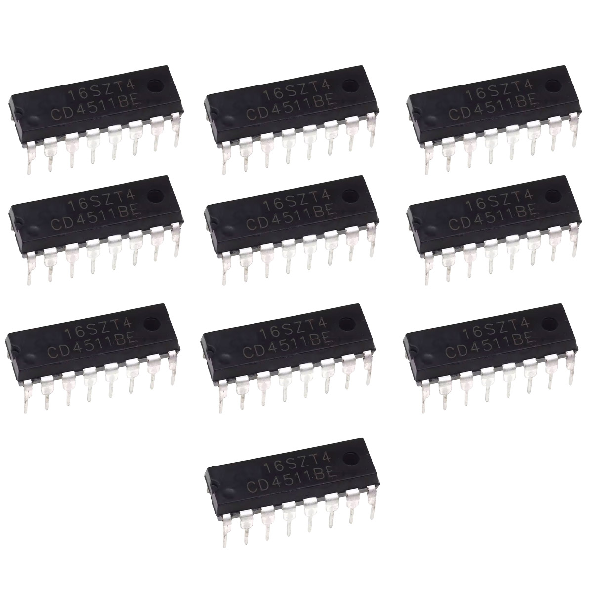 10x CD4511 Décodeur/Pilote BCD vers 7 segments IC DIP16 – Pilote CMOS pour affichages LED