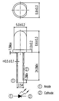 DEL infrarouge 5 mm 940 nm – Image 2