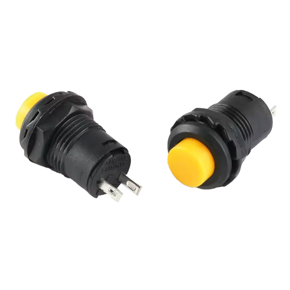 5x interrupteurs à pression auto-maintien 12 mm DS-428 Jaune – Image 2