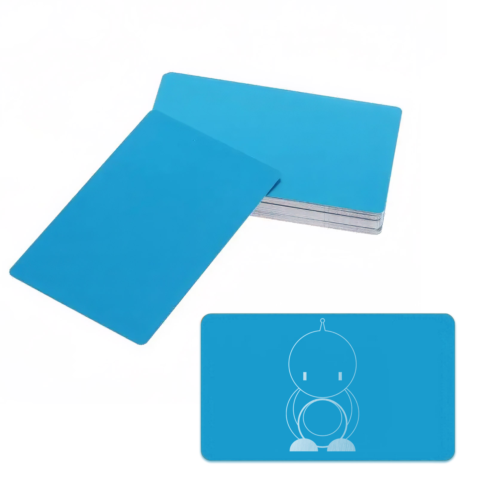 50x ébauches de cartes de visite métalliques bleues