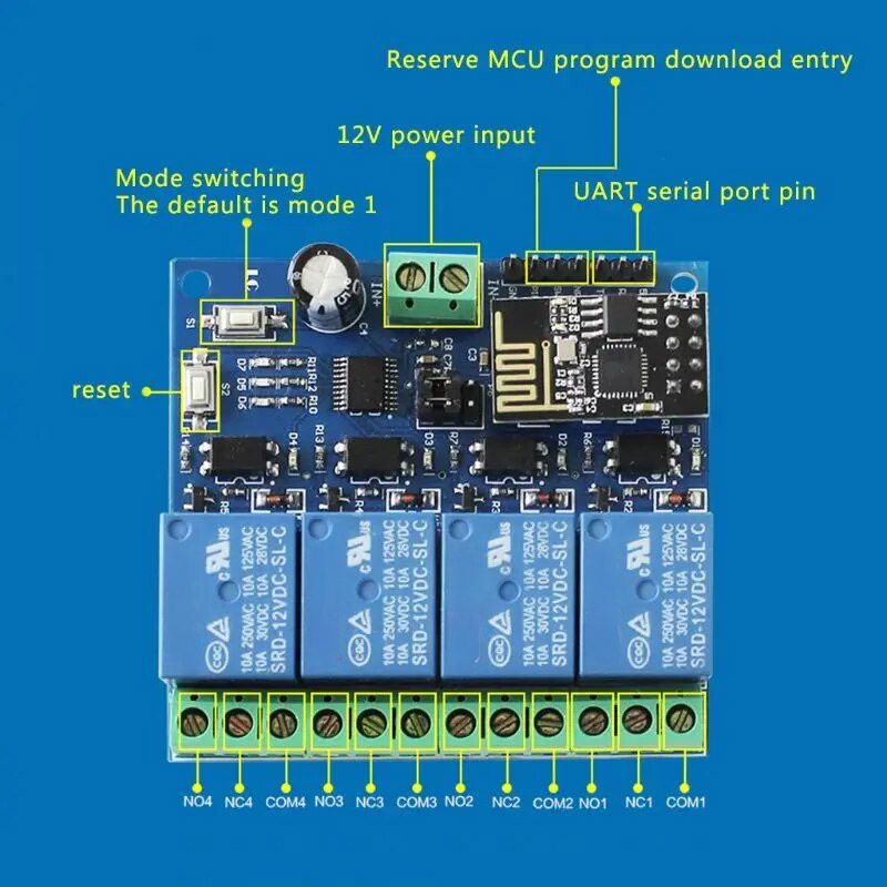 ESP8266 ESP-01 relais 12V pour contrôle d'applications IoT – Image 7
