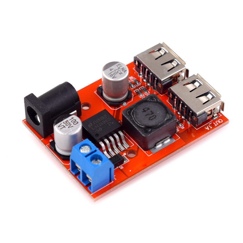 Module convertisseur de tension LM2596 Step-Down DC 9-36V vers 5V 3A Dual USB