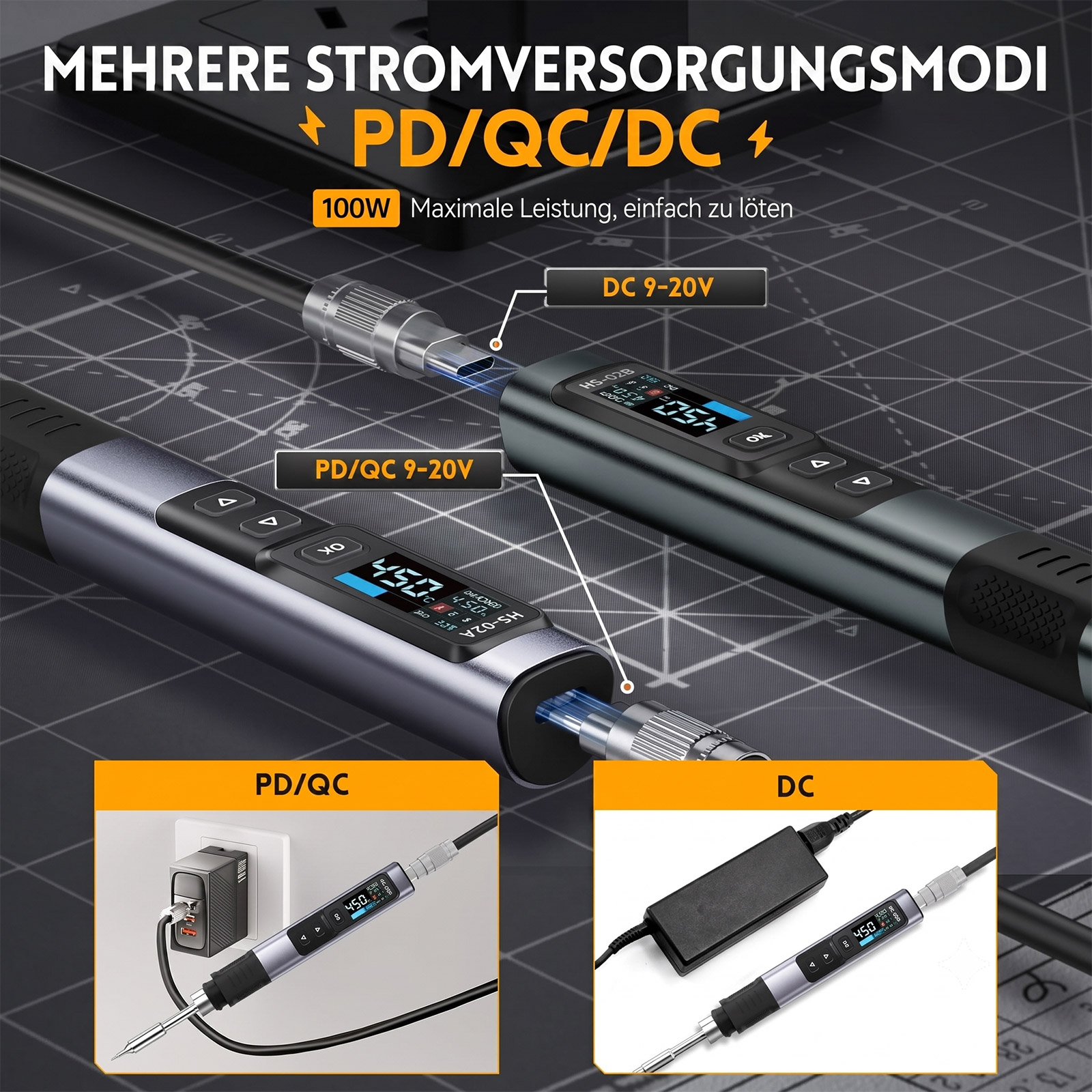 FNIRSI HS-02 Fer à souder intelligent avec écran OLED – Kit avec boîte de transport et 6 pointes de soudure – Image 5