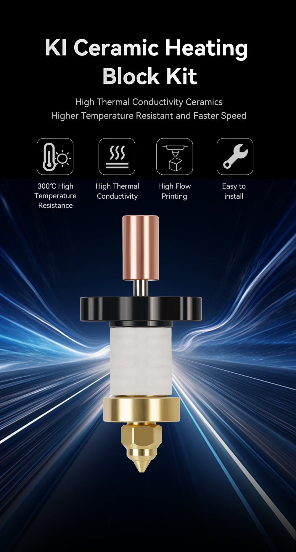 Hotend 0.4 mm buse durcie pour Creality K1 / K1 Max – Image 2