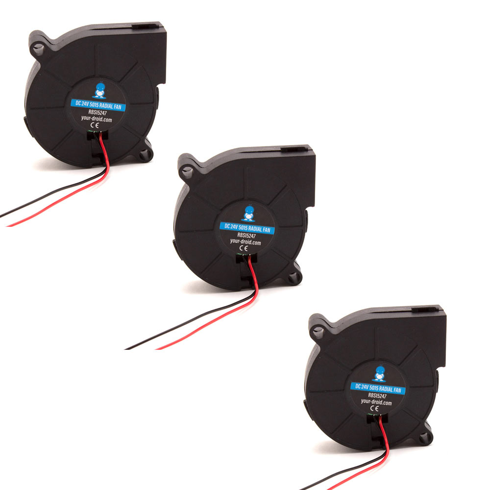 3x yourDroid ventilateur radial 5015 24V 5000 tr/min
