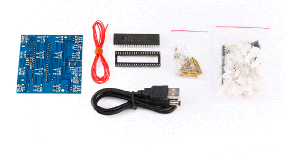 Kit cube LED 4x4x4 bleu – Image 2