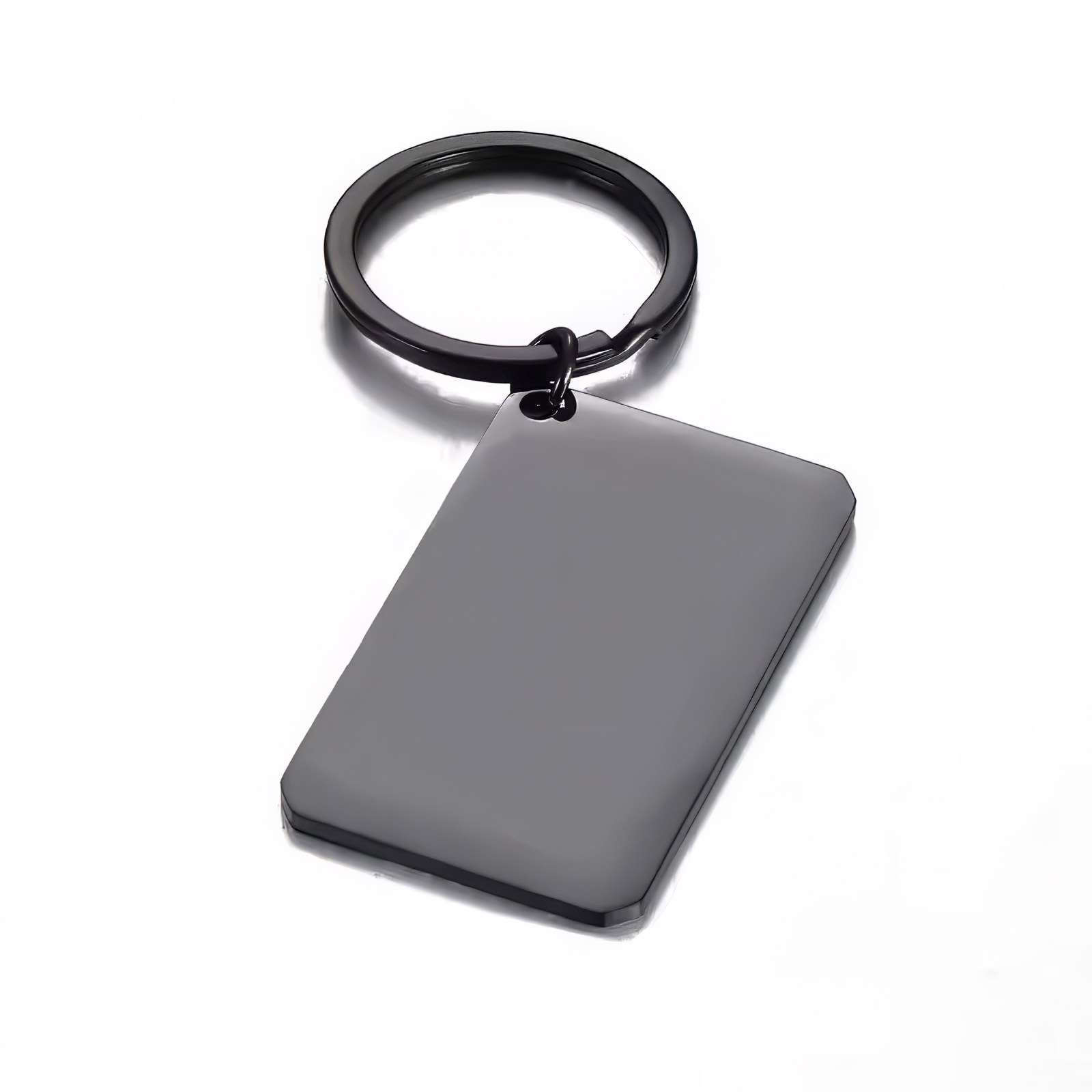 Plaquette porte-clés en acier inoxydable 30x50 mm noir - kit de gravure DIY vierge