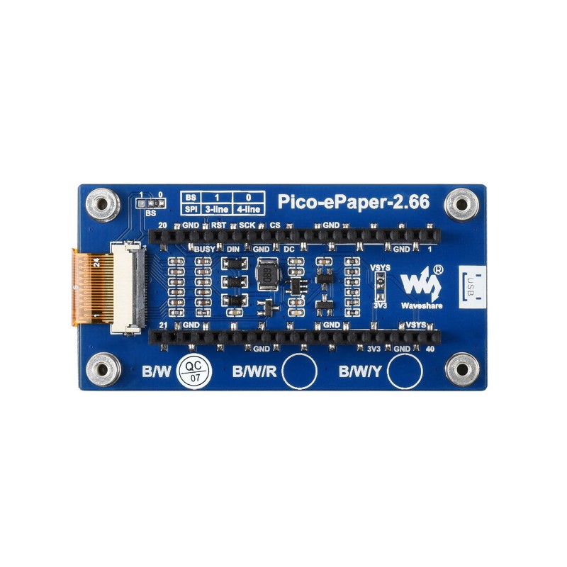 Module d'affichage E-Paper Waveshare 2,66" pour Raspberry Pi Pico – Image 3
