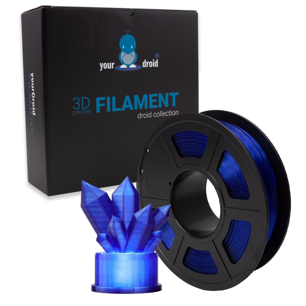 yourDroid Filament TPU Transparent Bleu 1.75mm 500g