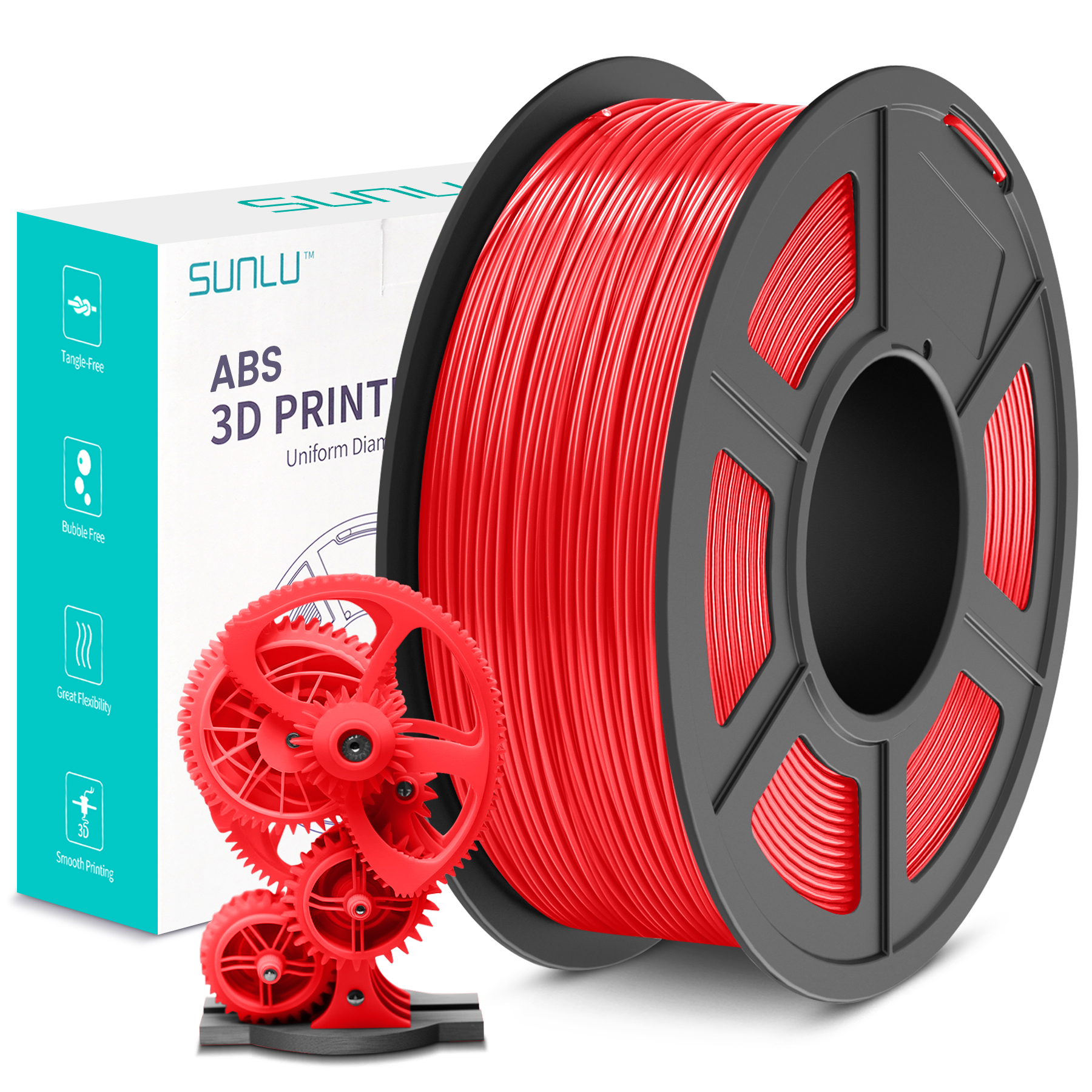 Filament ABS Sunlu Rouge 1,75 mm 1 kg