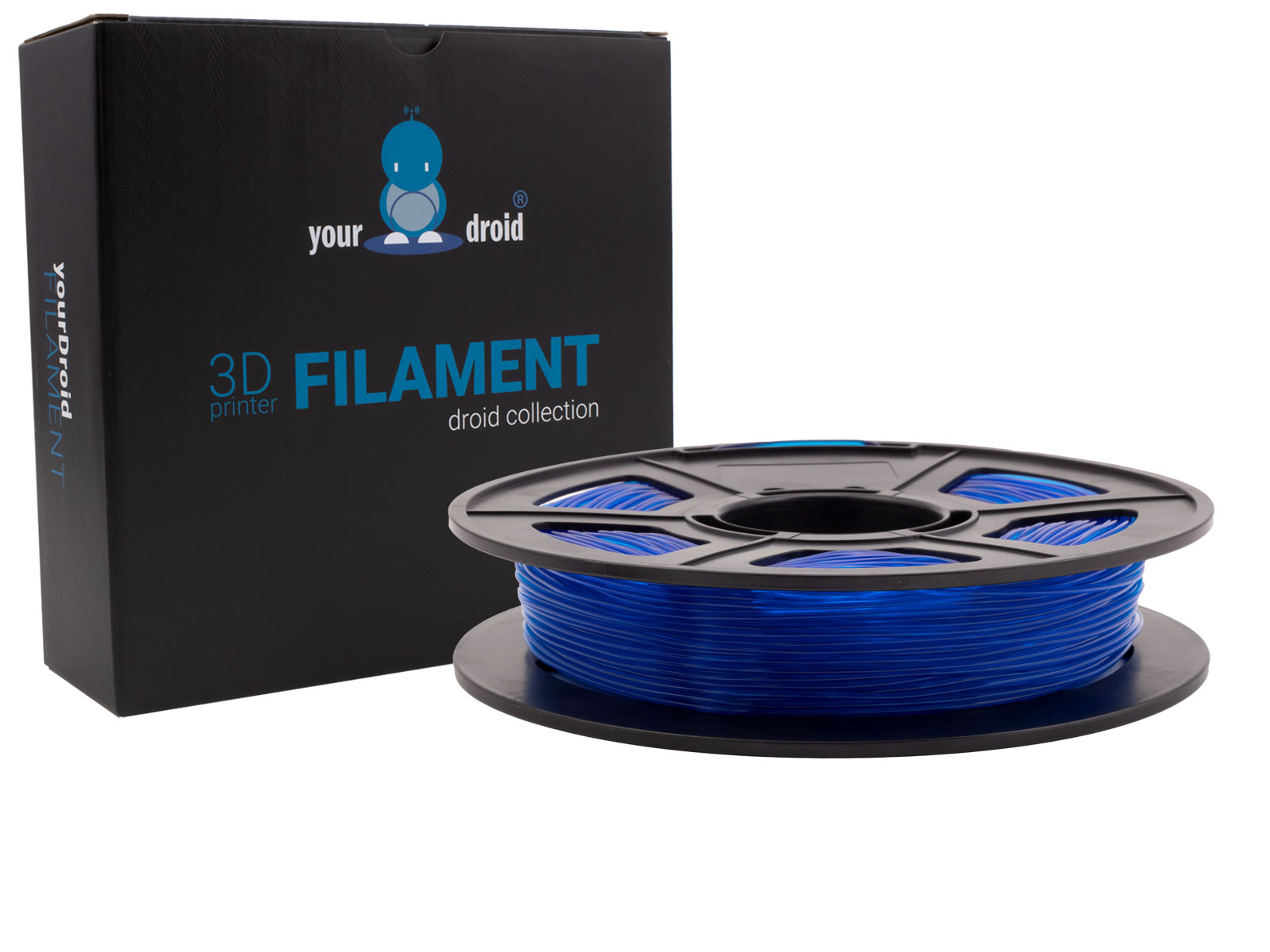 yourDroid Filament TPU Transparent Bleu 1.75mm 500g – Image 2