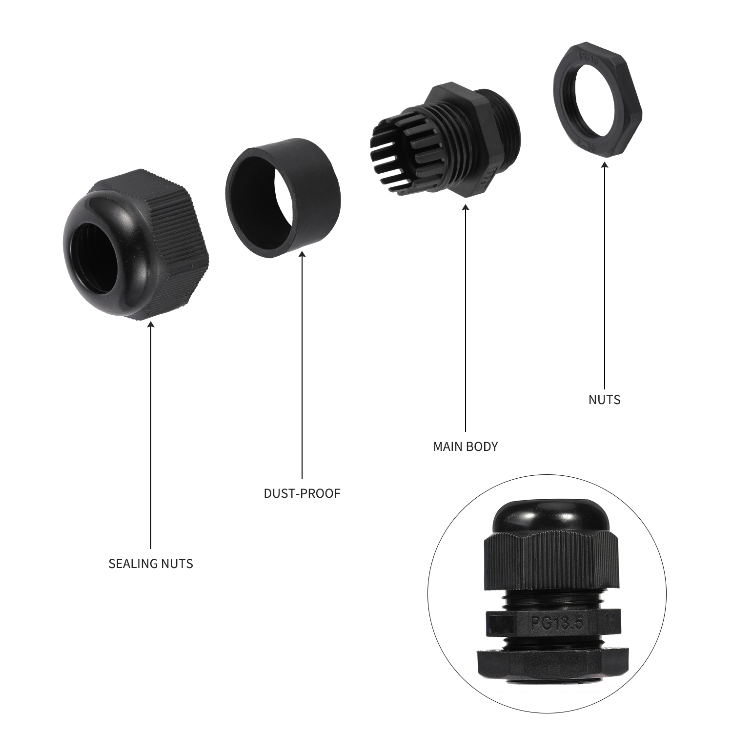 10x Passe-câble PG9 étanche IP68 – Image 2