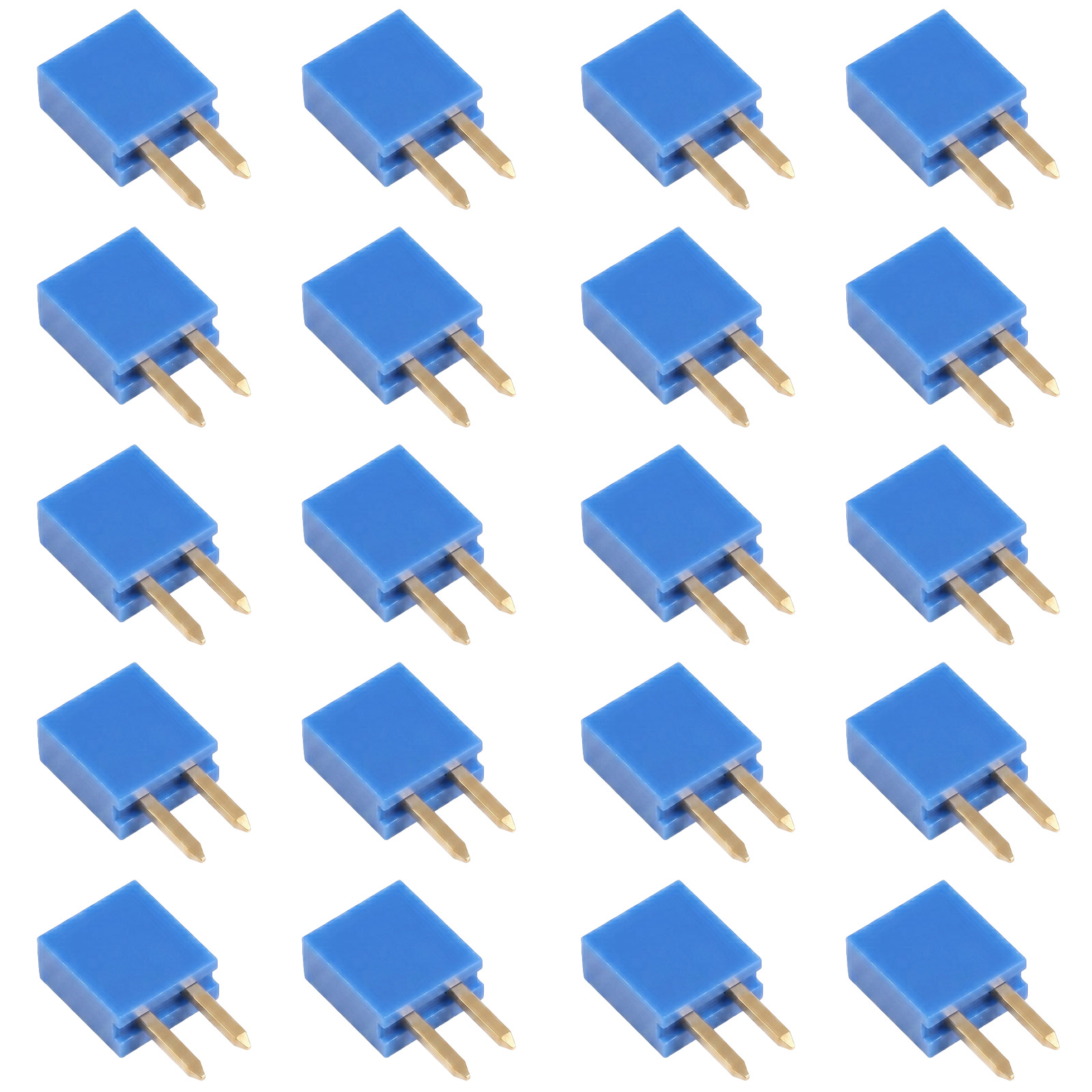 20x barrette femelle 2 broches 2,54 mm bleue