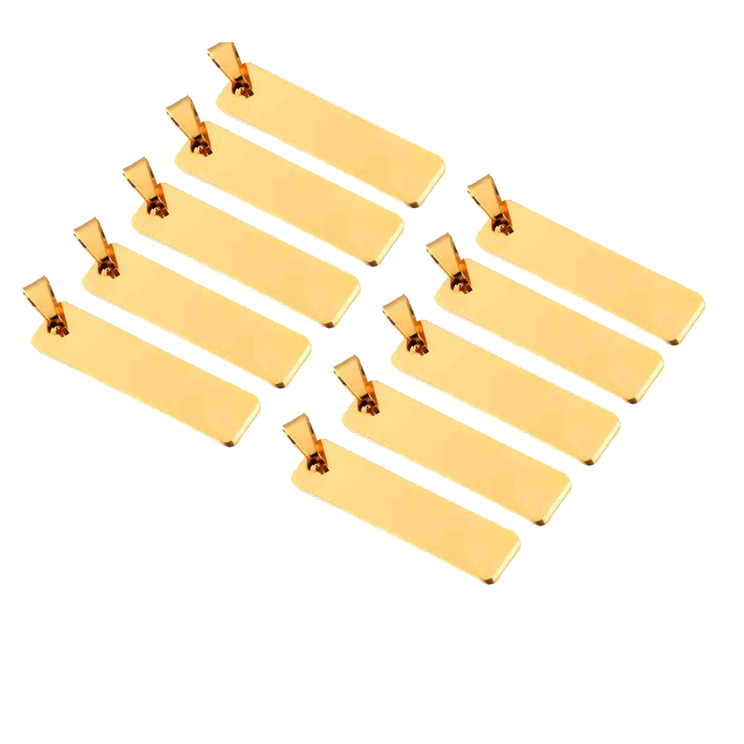 10x plaquettes de gravure en acier inoxydable or 10x45 mm