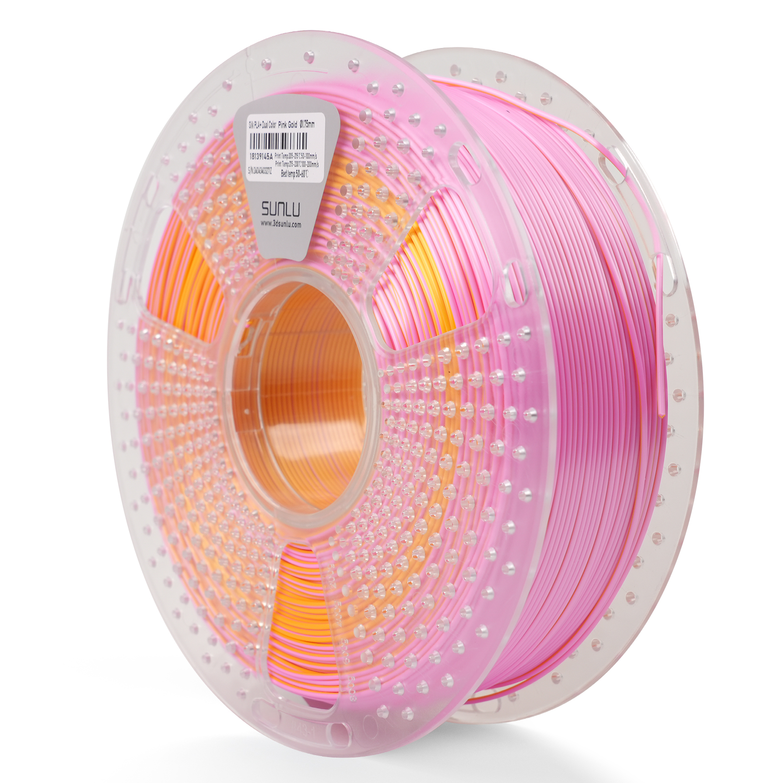 Filament Sunlu Silk PLA+ Dual Color Rose Or 1,75 mm 1 kg – Image 3