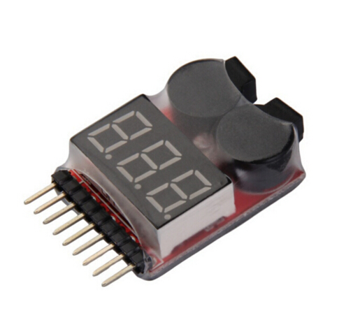 Testeur de batterie LiPo 1-8S avec buzzer et affichage