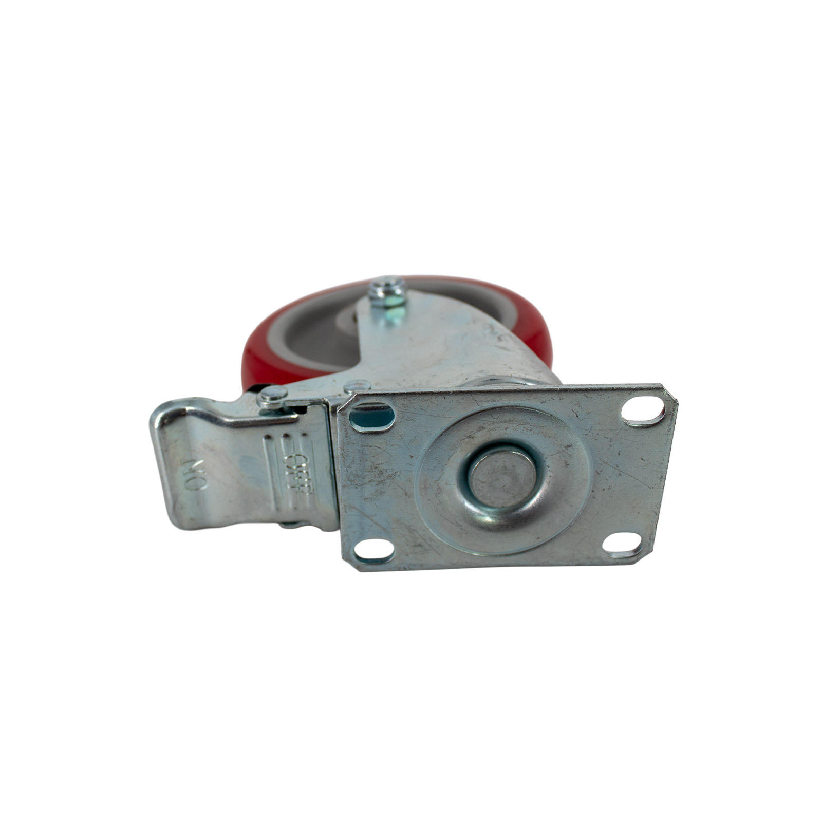 Roulette directionnelle 100mm 360° pivotante avec frein Rouge charge 110 kg