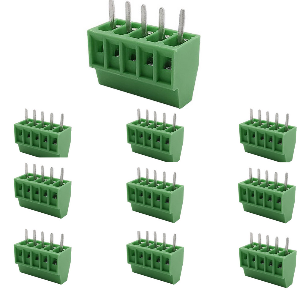 10x bornes à vis 5 broches 2,54 mm 150V 6A pour câbles 26-18 AWG