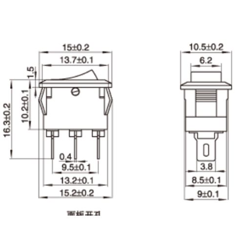 10x Interrupteurs à bascule Rouge 250 V 3A – Image 2